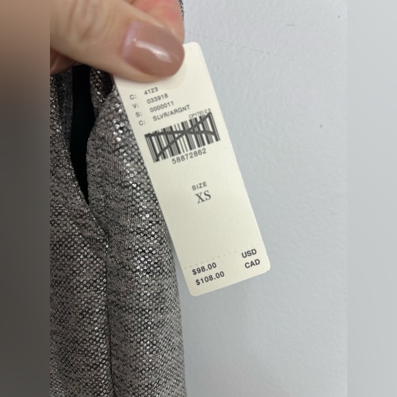 BY ANTHROPOLOGIE Gillian Silver Shimmer Jogger Pants NWT XS - Picture 4 of 6